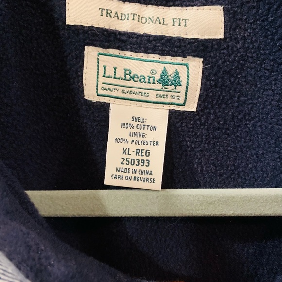 LL Bean vintage, plaid,flannel,fleece lined shirt XL reg - Picture 2 of 5